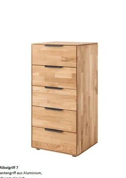 Kommode 50x103cm 3 Griffvarianten 'Watson' Wildeiche geölt Steggriff schwarz
