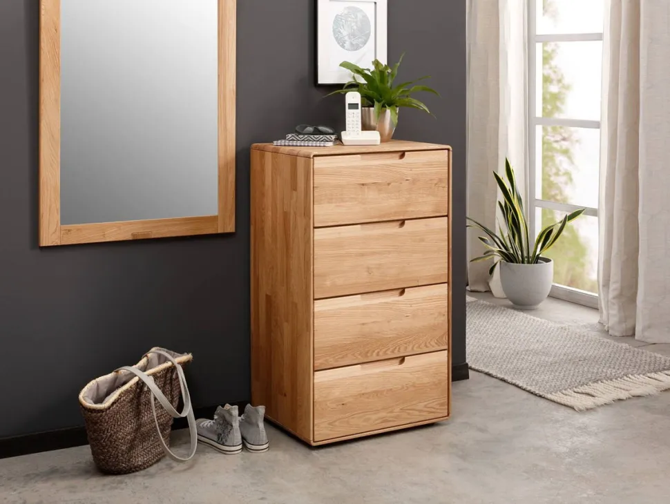 Kommode 51x91cm "Kent" Wildeiche massiv 4SK