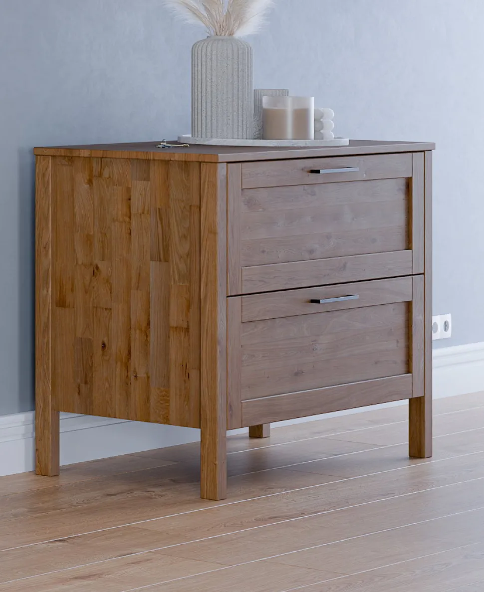 Kommode 100x76cm "Skagen" Wildeiche massiv geölt