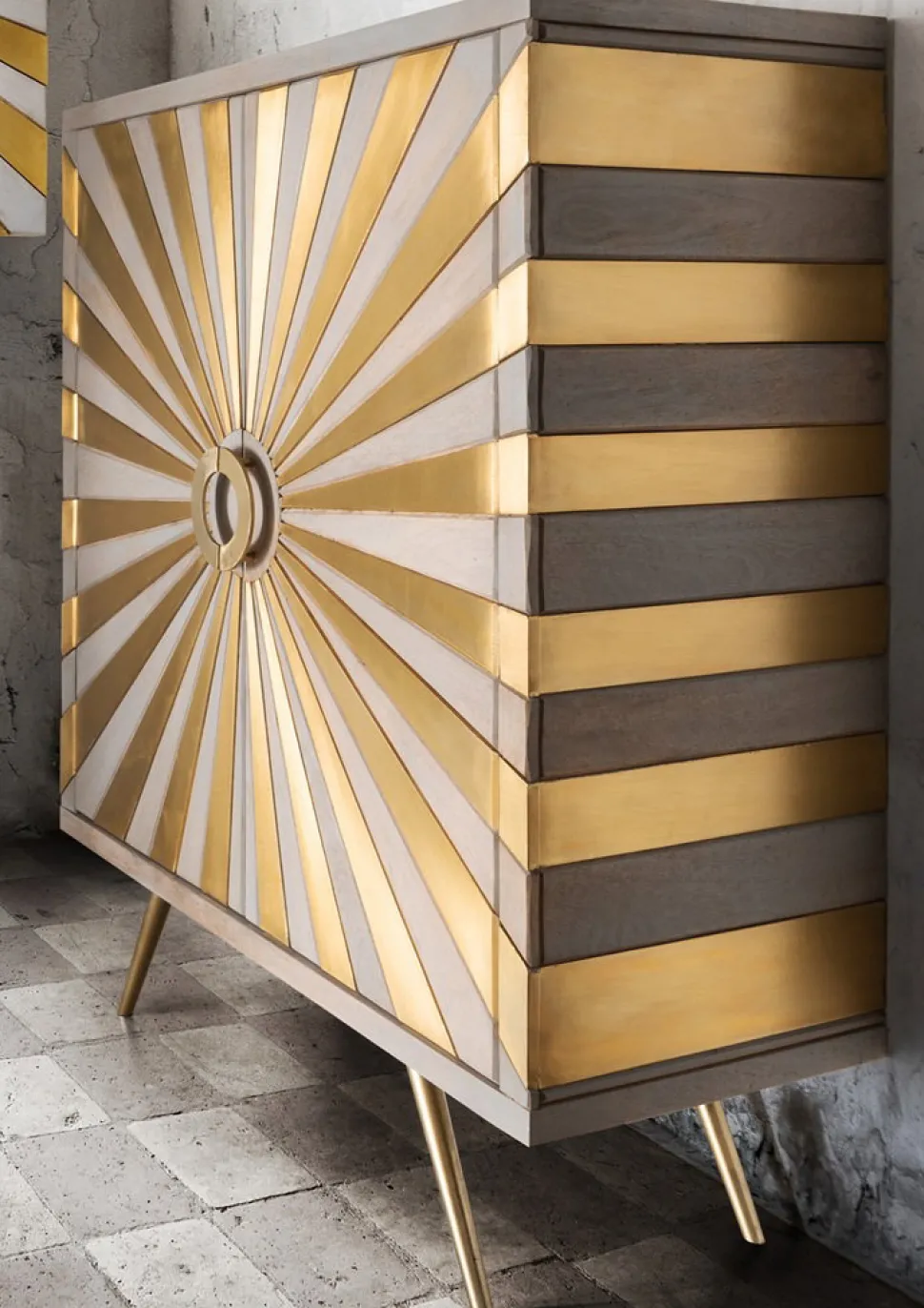 Kommode 94x112cm 'Sonne' Mango massiv