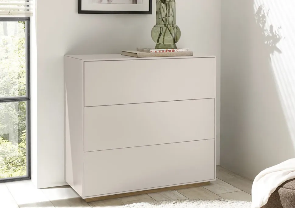 Kommode 92x86cm 'Wynwood' Wildeiche & MDF creme