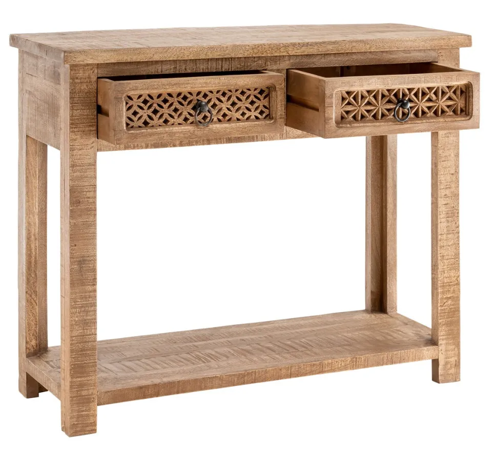Konsolentisch 100x80cm 'Shania' Mangoholz massiv