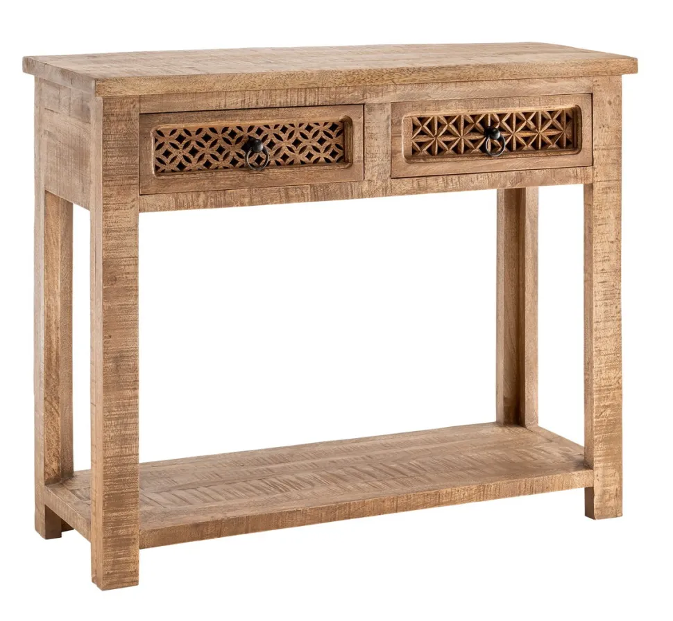 Konsolentisch 100x80cm 'Shania' Mangoholz massiv