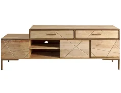 Lowboard 175x62cm 'Houston' Mango natur & goldfarbig