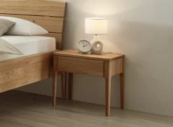 Nachtkommode Metallfrei 'Natura Oak I' 45x43cm Wildeiche massiv
