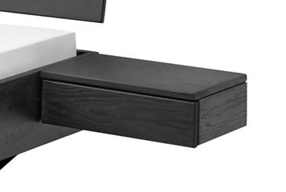 Nachtkommode 45x16cm 'Lunaris' Wildeiche massiv schwarz