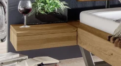 Nachttisch 45cm links 'Fiona & Leon' Wildeiche geölt hängend
