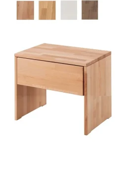 Nachttisch 4 Holzfarben zur Auswahl 'Grace' 48x45cm Massivholz Kernbuche natur geölt