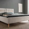 Polsterbett verschiedene Breiten 'Bordeaux III' Wildeiche Stoff beige 200x200cm