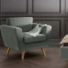 Polstersessel 'Monaco' Wildeiche Stoff Water-Green