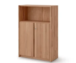 Regal 80x114cm 'Athen' Wildeiche oder Kernbuche geölt Wildeiche mit 2 kleinen Türen