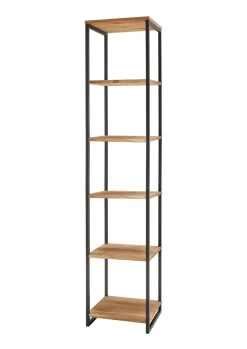 Regal 40x198cm 'Lissabon' Wildeiche Stahl schwarz
