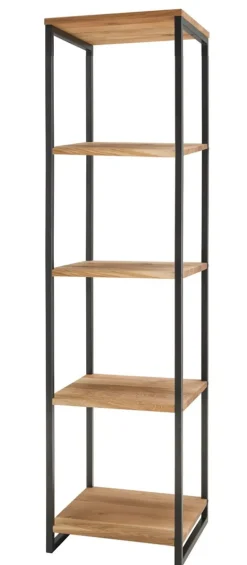 Regal 40x160cm 'Lissabon' Wildeiche Stahl schwarz