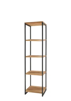 Regal 40x160cm 'Lissabon' Wildeiche Stahl schwarz