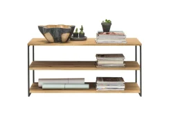 Regal 120x46cm 'Lissabon' Wildeiche Stahl schwarz