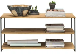 Regal 120x46cm 'Lissabon' Wildeiche Stahl schwarz