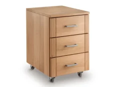 Rollcontainer 40cm 'Como' Wildeiche oder Kernbuche geölt Kernbuche