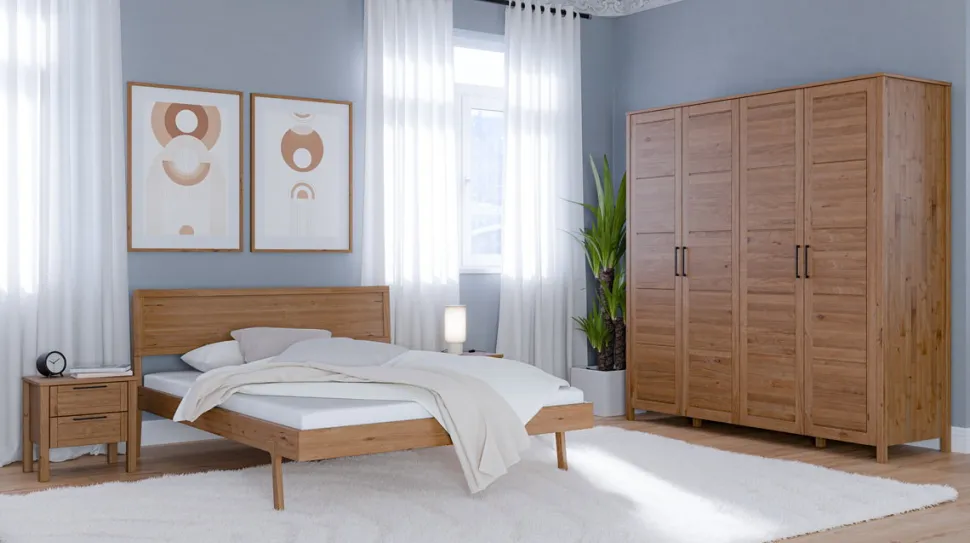 Schlafzimmer komplett "Skagen" Wildeiche massiv geölt