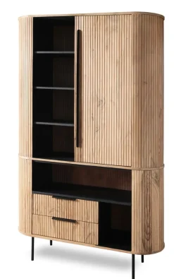 Schrank mit Beleuchtung 118cm 'Atlantic' Akazie massiv