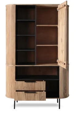 Schrank mit Beleuchtung 118cm 'Atlantic' Akazie massiv
