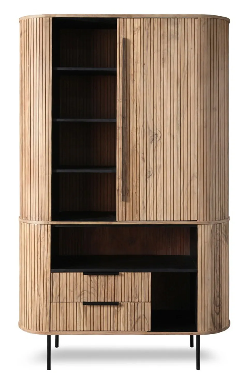 Schrank mit Beleuchtung 118cm 'Atlantic' Akazie massiv