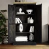Schrank 98x176cm 'Mumbai' Mango natur & schwarz