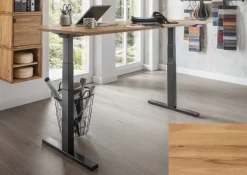 Schreibtisch 160cm höhenverstellbar 'Lyon' Kernbuche geölt