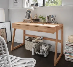Schreibtisch 126cm 'Stockholm' Buche massiv