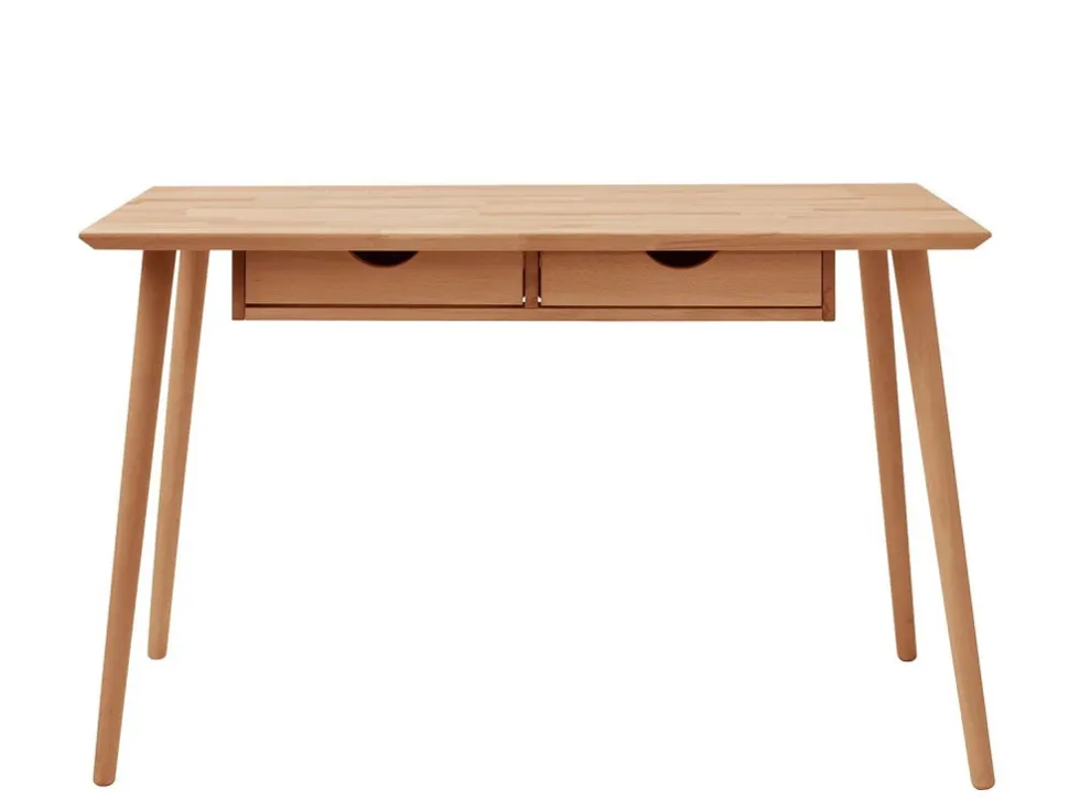 Schreibtisch mit 2 Schubkästen 120cm 'Diego' Kernbuche geölt