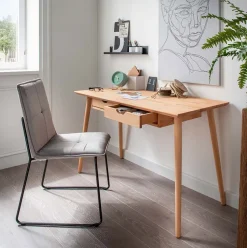Schreibtisch mit 2 Schubkästen 120cm 'Diego' Kernbuche geölt