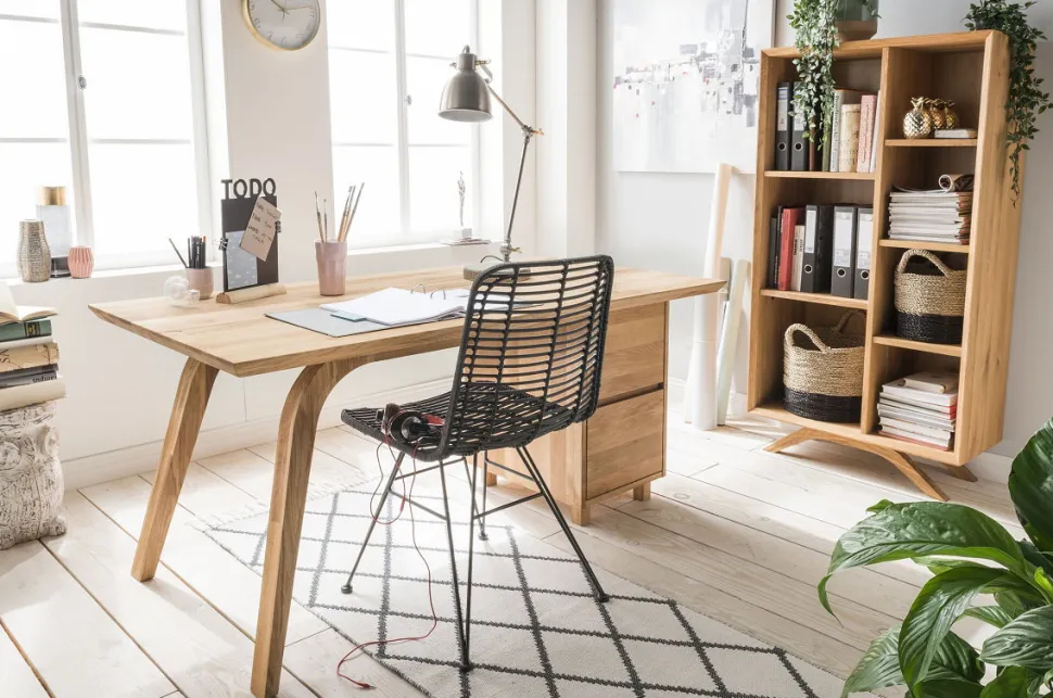 Schreibtisch mit Schubkästen 160cm 'San Diego' Wildeiche geölt massiv
