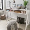 Schreibtisch 126x50cm höhenverstellbar "Jasmin" Kiefer massiv weiß