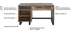 Schreibtisch 120x80cm 'Metro' Altholz & Eisen