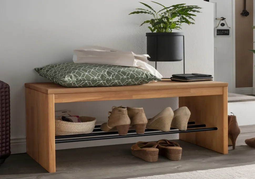 Schuhbank 120x45cm 'Stockholm' Buche massiv