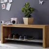 Schuhregal 100x30cm 'Bayreuth' Kernbuche massiv