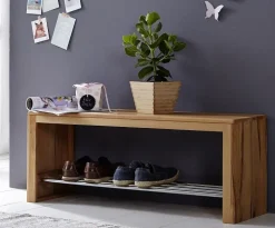 Schuhregal 100x30cm 'Bayreuth' Kernbuche massiv