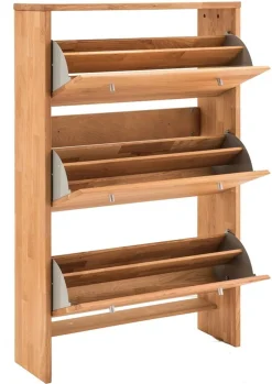 Schuhschrank 2 Klappen 82x95cm 'Stockholm' Buche massiv