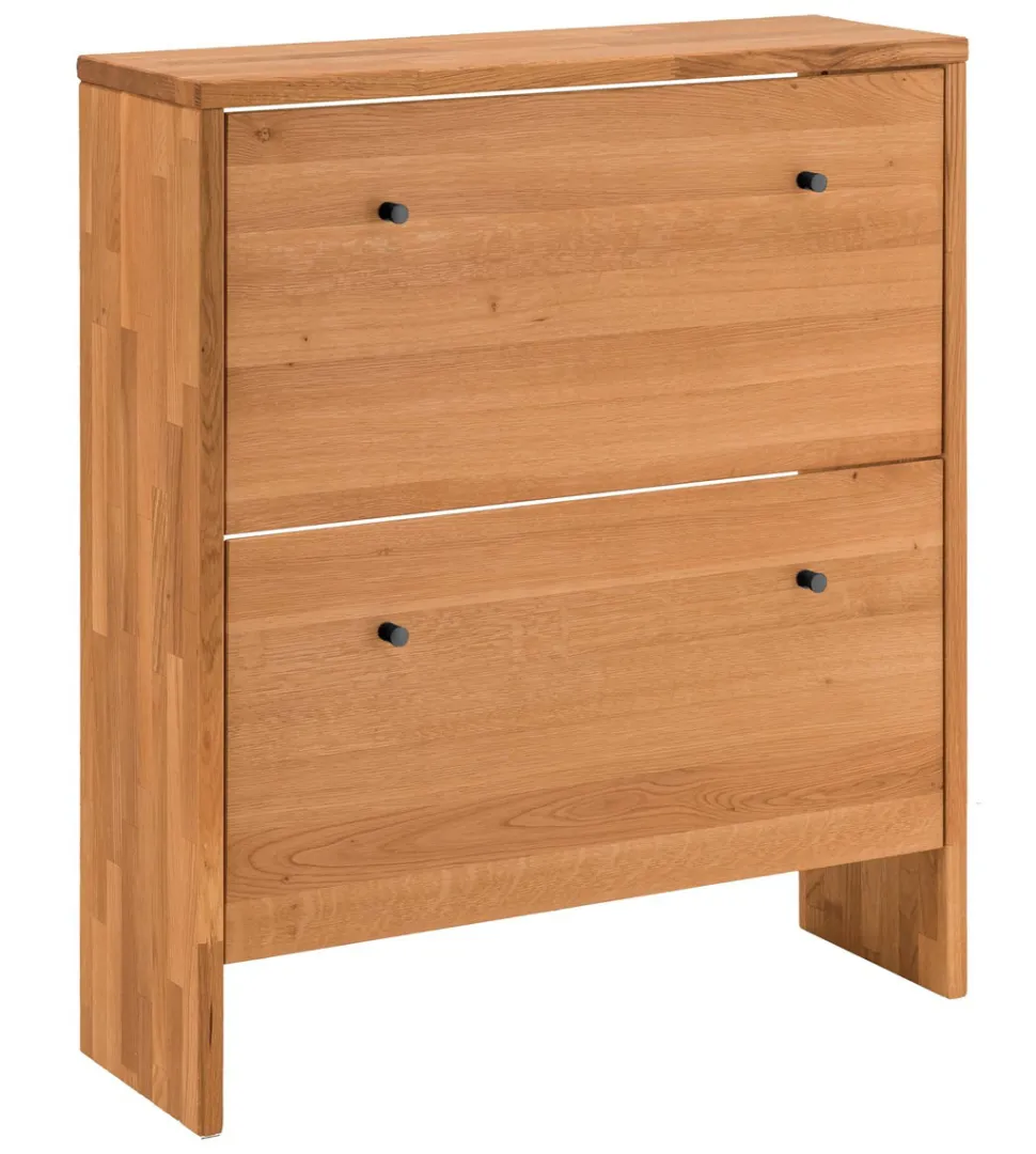 Schuhschrank 2 Klappen 82x95cm 'Stockholm' Wildeiche massiv