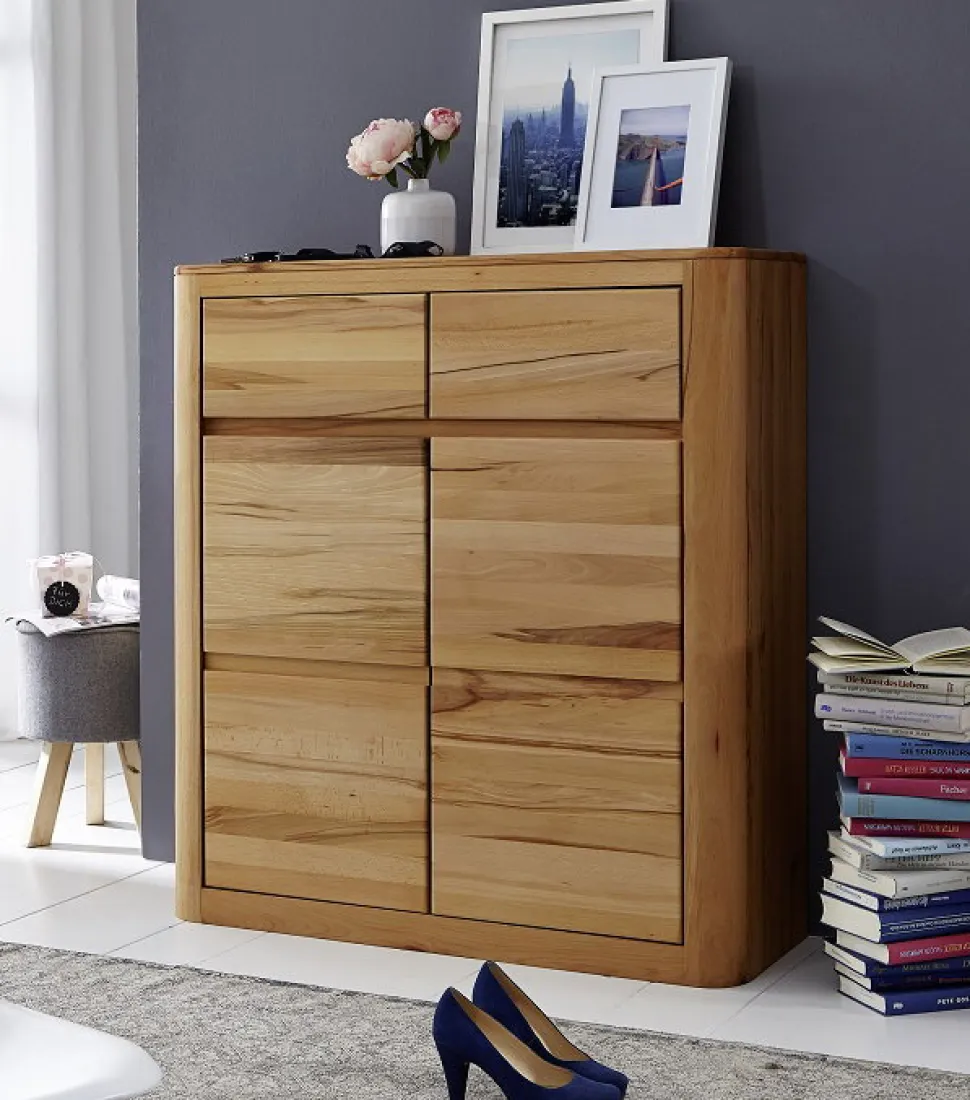 Schuhschrank 100x111cm 'Bayreuth' Kernbuche massiv