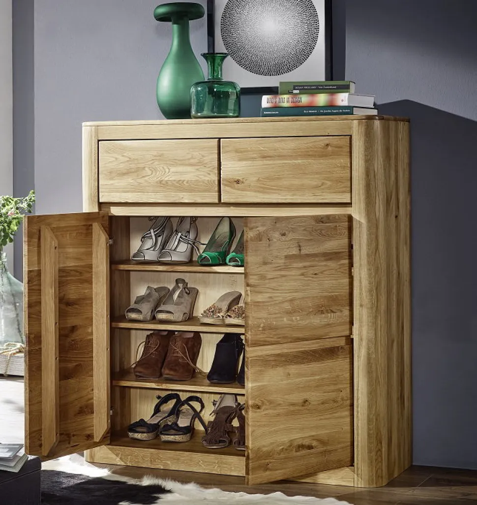 Schuhschrank 100x111cm 'Bayreuth' Wildeiche massiv