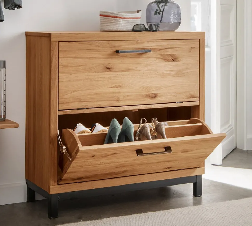 Schuhschrank 90x90cm 'Lima' Kernbuche massiv