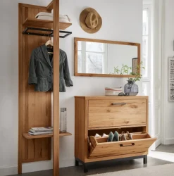 Schuhschrank 90x90cm 'Lima' Kernbuche massiv