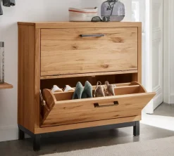 Schuhschrank 90x90cm 'Lima' Kernbuche massiv