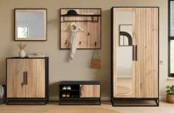 Schuhschrank 88x105cm 'Namibia' Eiche & Mango schwarz