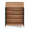 Schuhschrank 80x103cm "Trentino" Wildeiche & Glas weiß