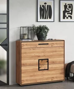 Schuhschrank 120x104cm "Zarah" Wildeiche geölt