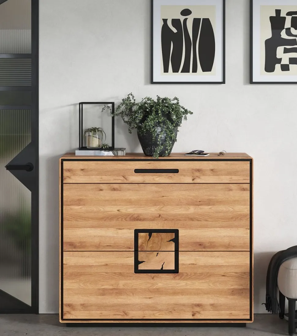 Schuhschrank 120x104cm "Zarah" Wildeiche geölt