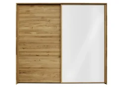 Schwebetürenschrank 2-türig 'Bamberg' Wildeiche 240 cm Spiegel/Holz