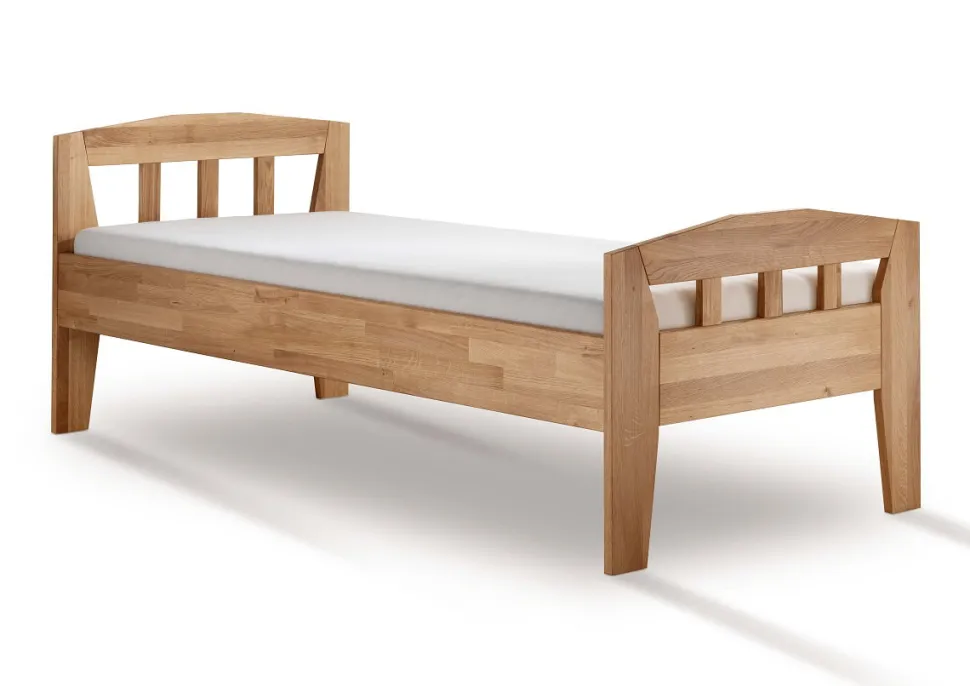 Seniorenbett verschiedene Breiten und Längen Wildeiche massiv "Maira II" 90 cm 220 cm