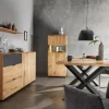 Sideboard 210cm 'Malaga ' Wildeiche verschiedene Variationen möglich Holz schwarz Sockel Holz Wildeiche